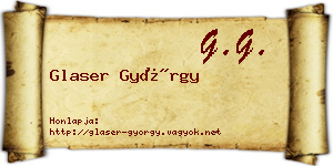 Glaser György névjegykártya