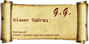 Glaser György névjegykártya