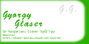 gyorgy glaser business card